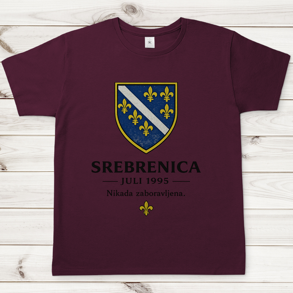 Muška majica Srebrenica Nikad Zaboravljena