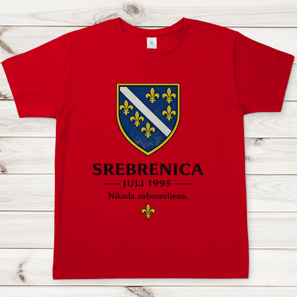 Muška majica Srebrenica Nikad Zaboravljena