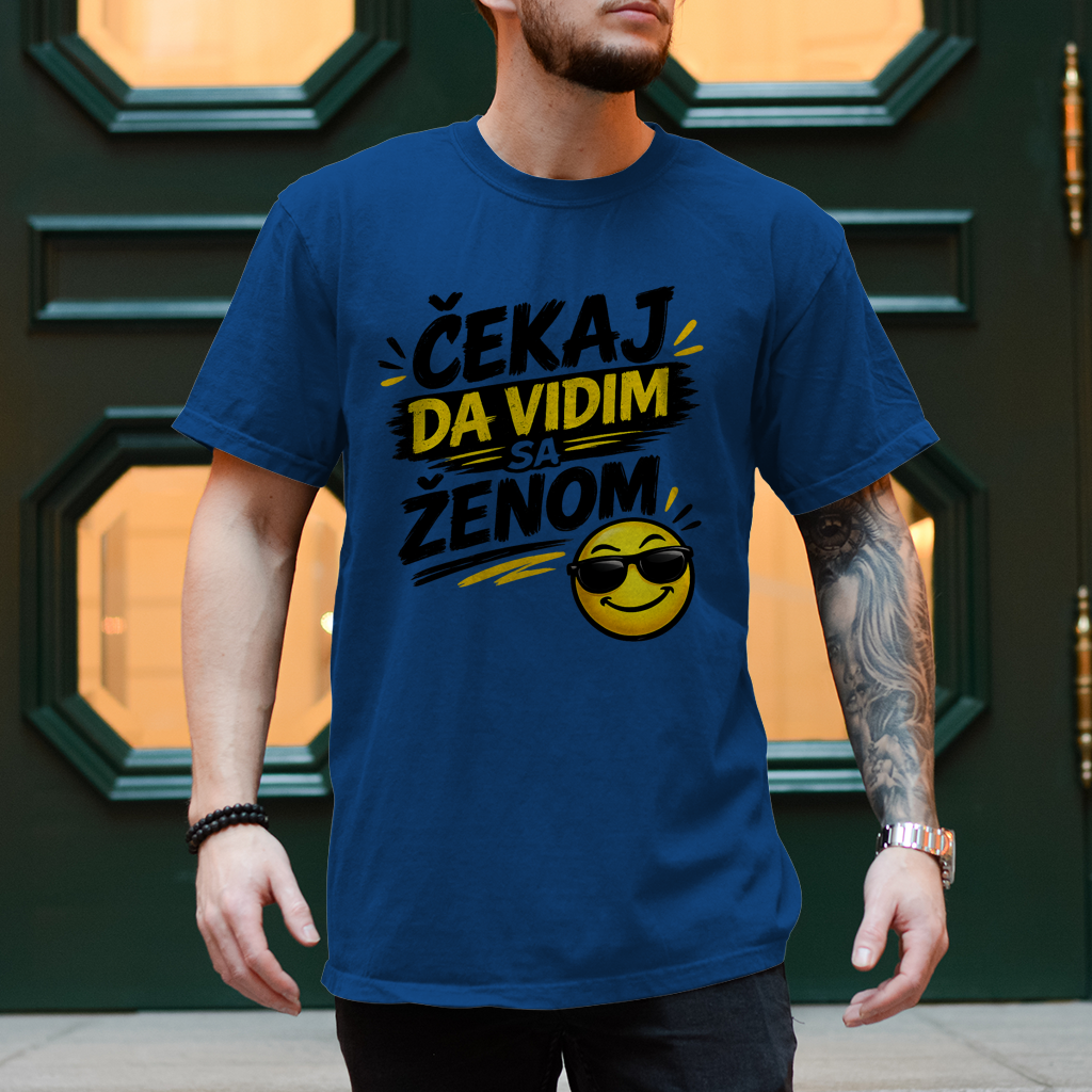 Herren T-Shirt Cekaj da vidim sa zenom