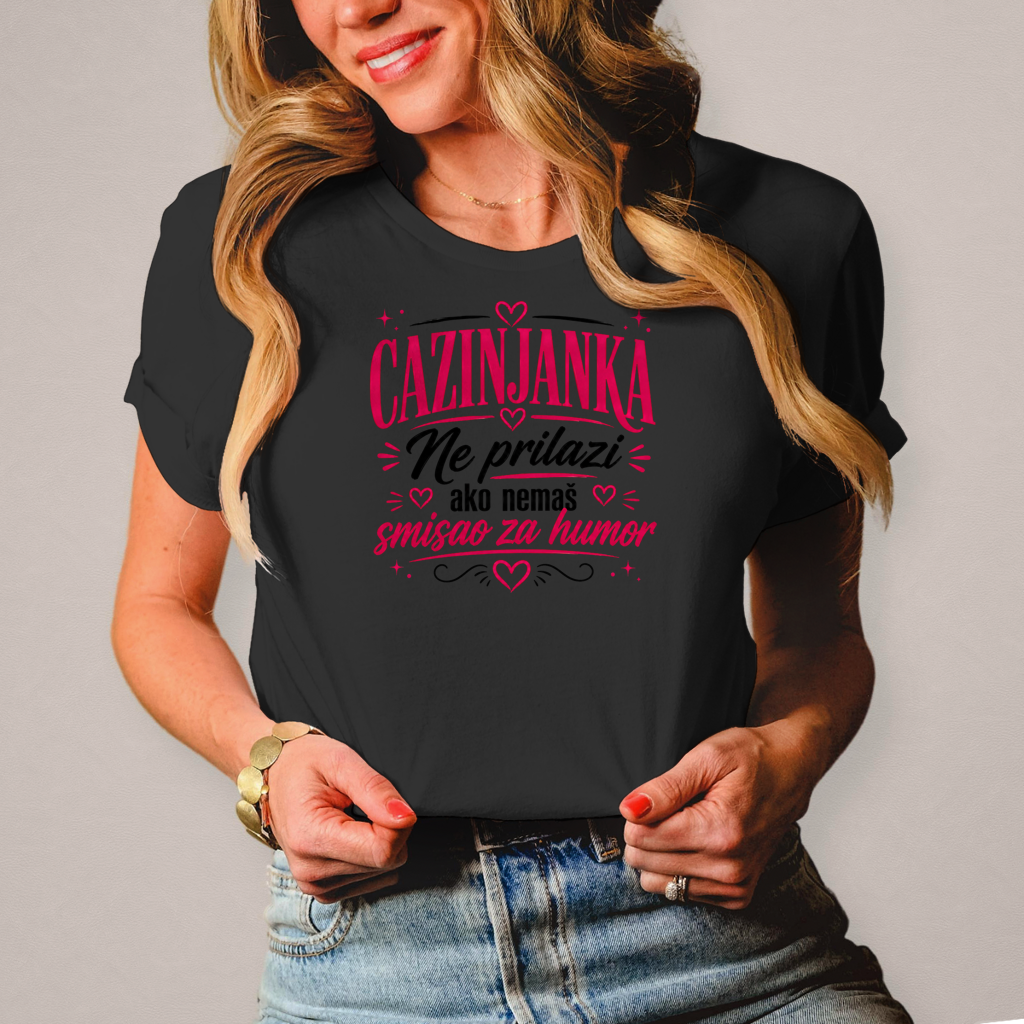 Damen T-Shirt Cazinjanka Ne prilazi bez humora