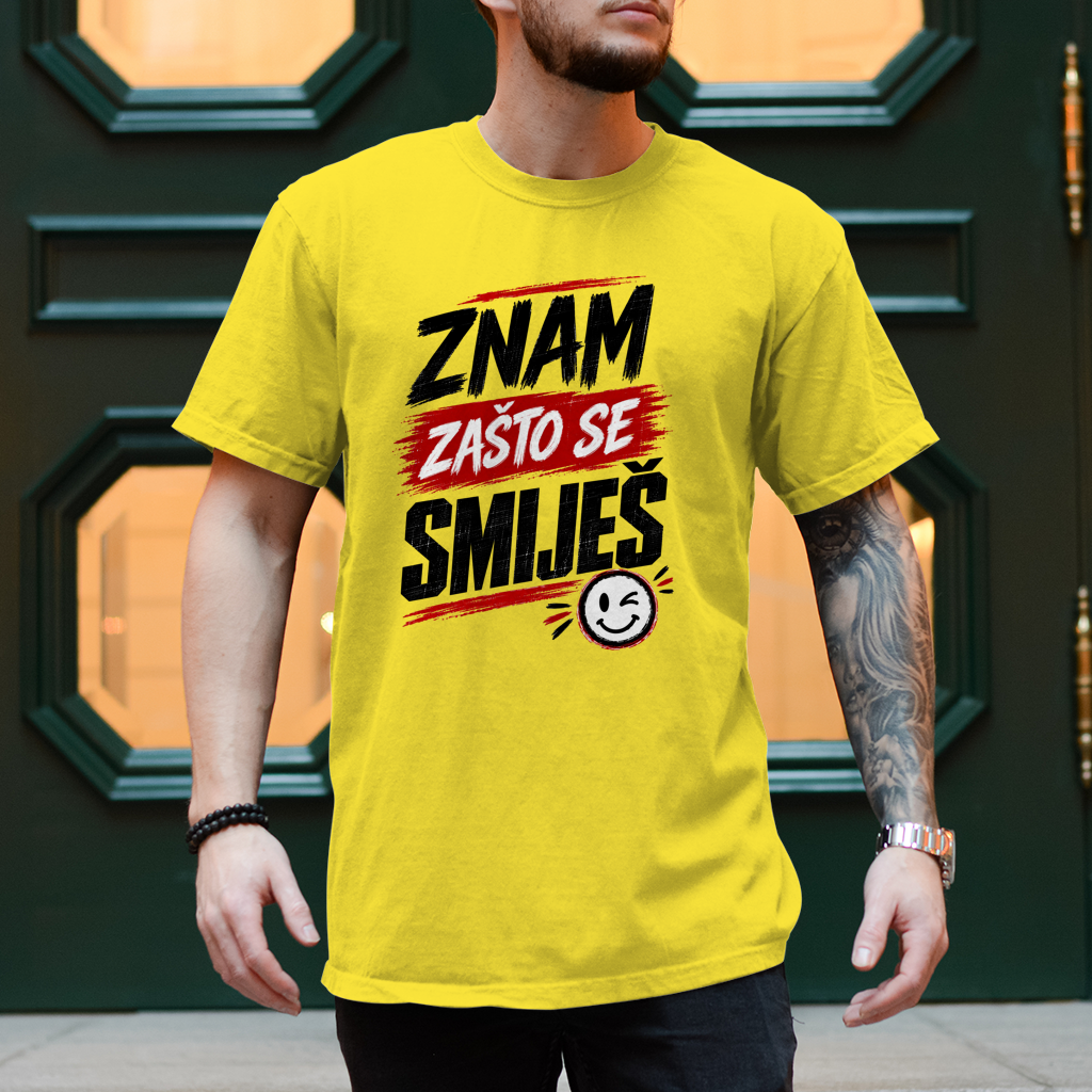 Herren T-Shirt Znam zasto se smijes