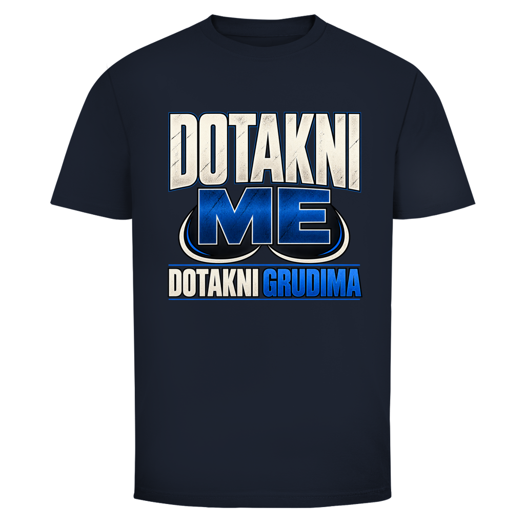 Muška majica Mitar Mirić „Dotakni me“ - plava, jednostavan dizajn