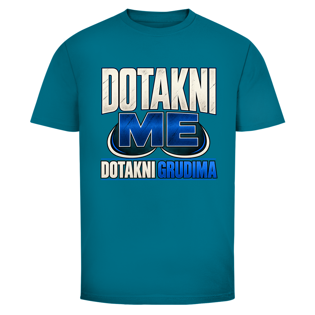 Muška majica Mitar Mirić „Dotakni me“ - plava, jednostavan dizajn