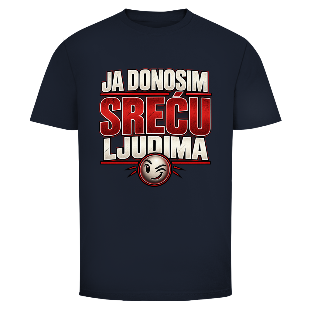 Muška majica Mitar Mirić „Ja donosim sreću ljudima“ | Balkan Kult majica crvena
