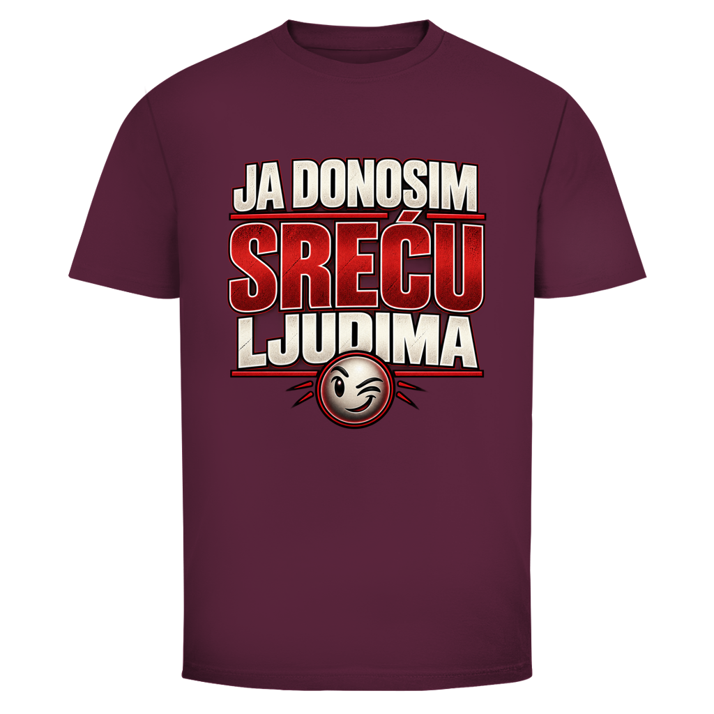 Muška majica Mitar Mirić „Ja donosim sreću ljudima“ | Balkan Kult majica crvena