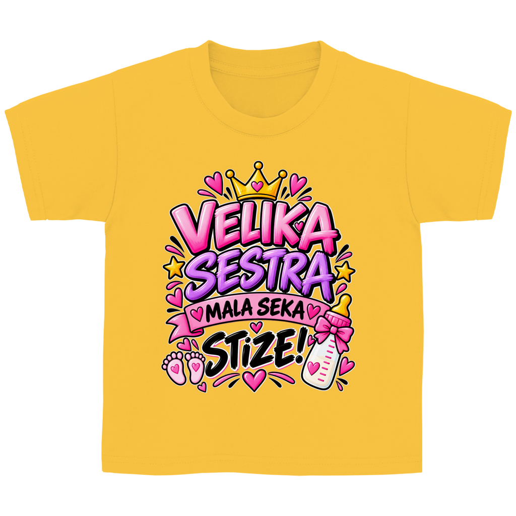 Dječja Basic majica Velika sestra stiže mala seka