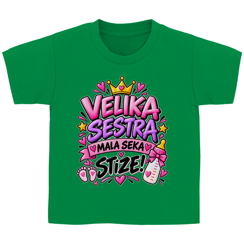 Dječja Basic majica Velika sestra stiže mala seka
