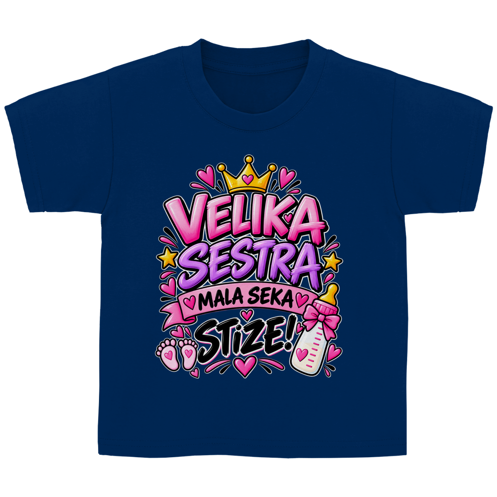 Dječja Basic majica Velika sestra stiže mala seka