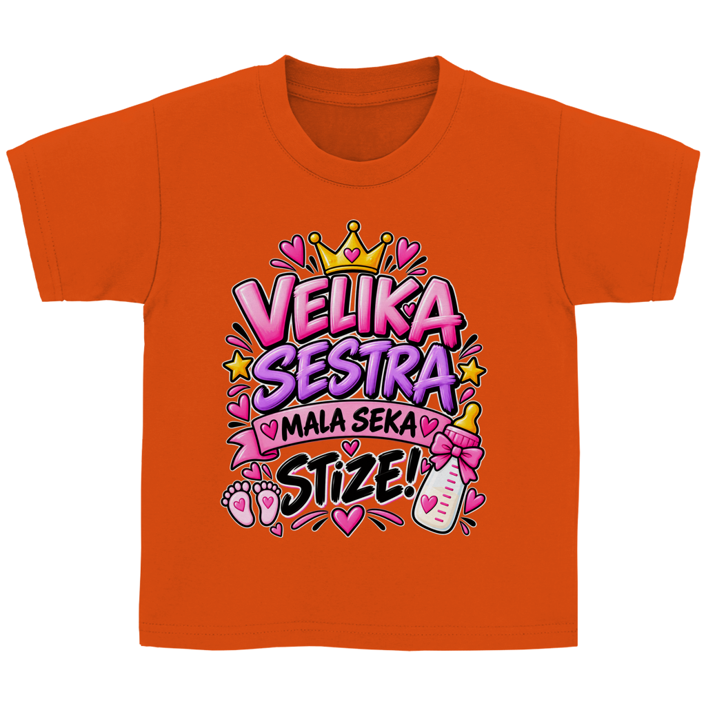 Dječja Basic majica Velika sestra stiže mala seka