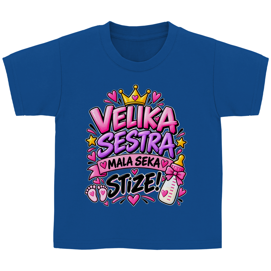 Dječja Basic majica Velika sestra stiže mala seka