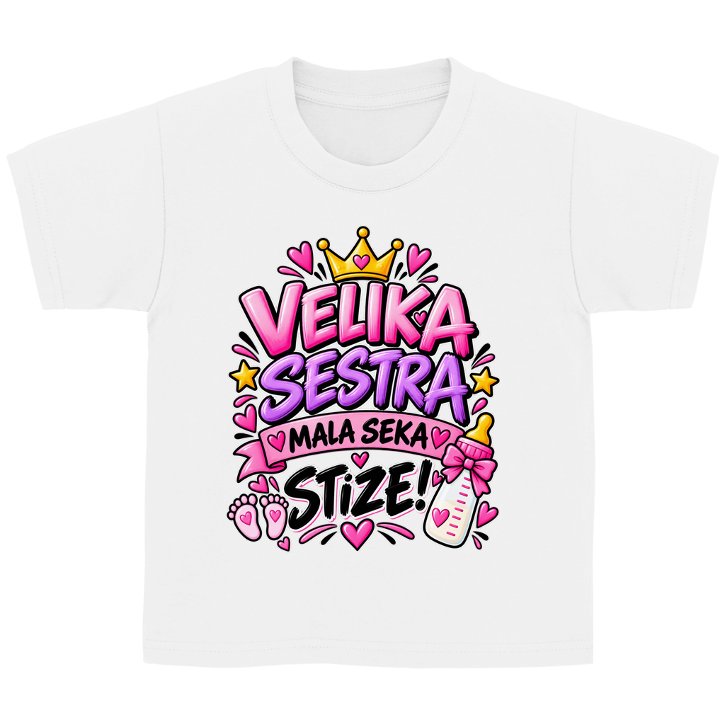 Dječja Basic majica Velika sestra stiže mala seka