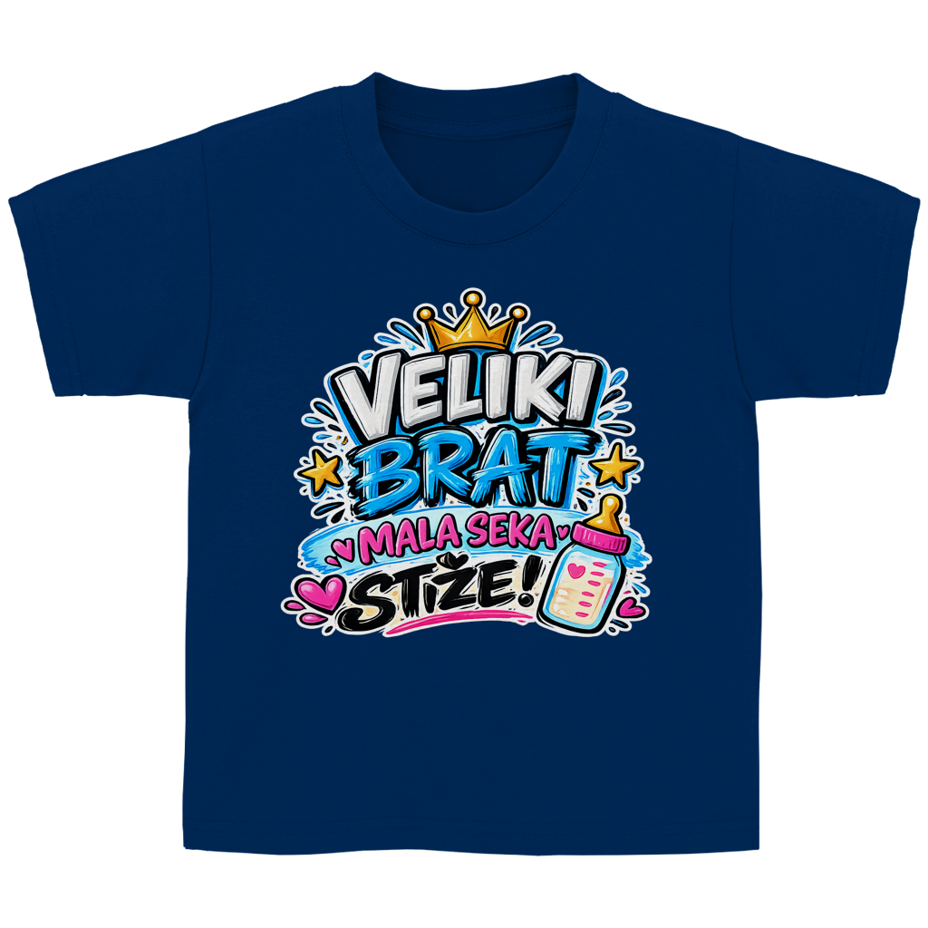 Dječija Basic majica Veliki brat mala seka stiže