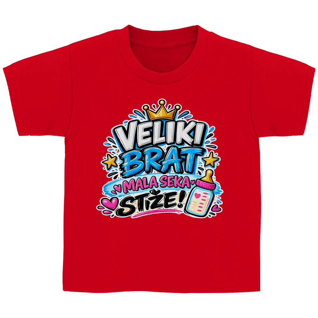 Dječija Basic majica Veliki brat mala seka stiže