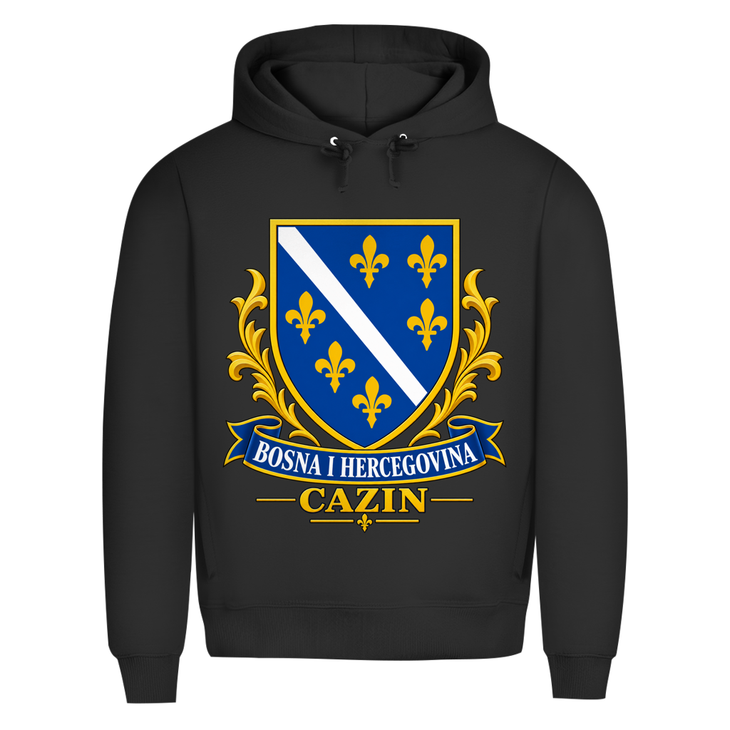 Herren Premium Bio Hoodie Bosna i Hercegovina Grb Cazin