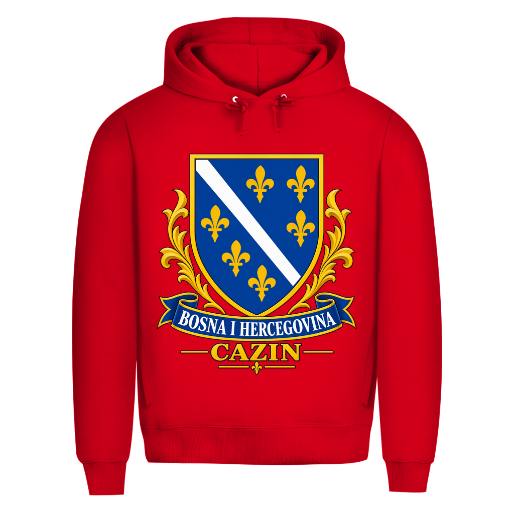 Herren Premium Bio Hoodie Bosna i Hercegovina Grb Cazin