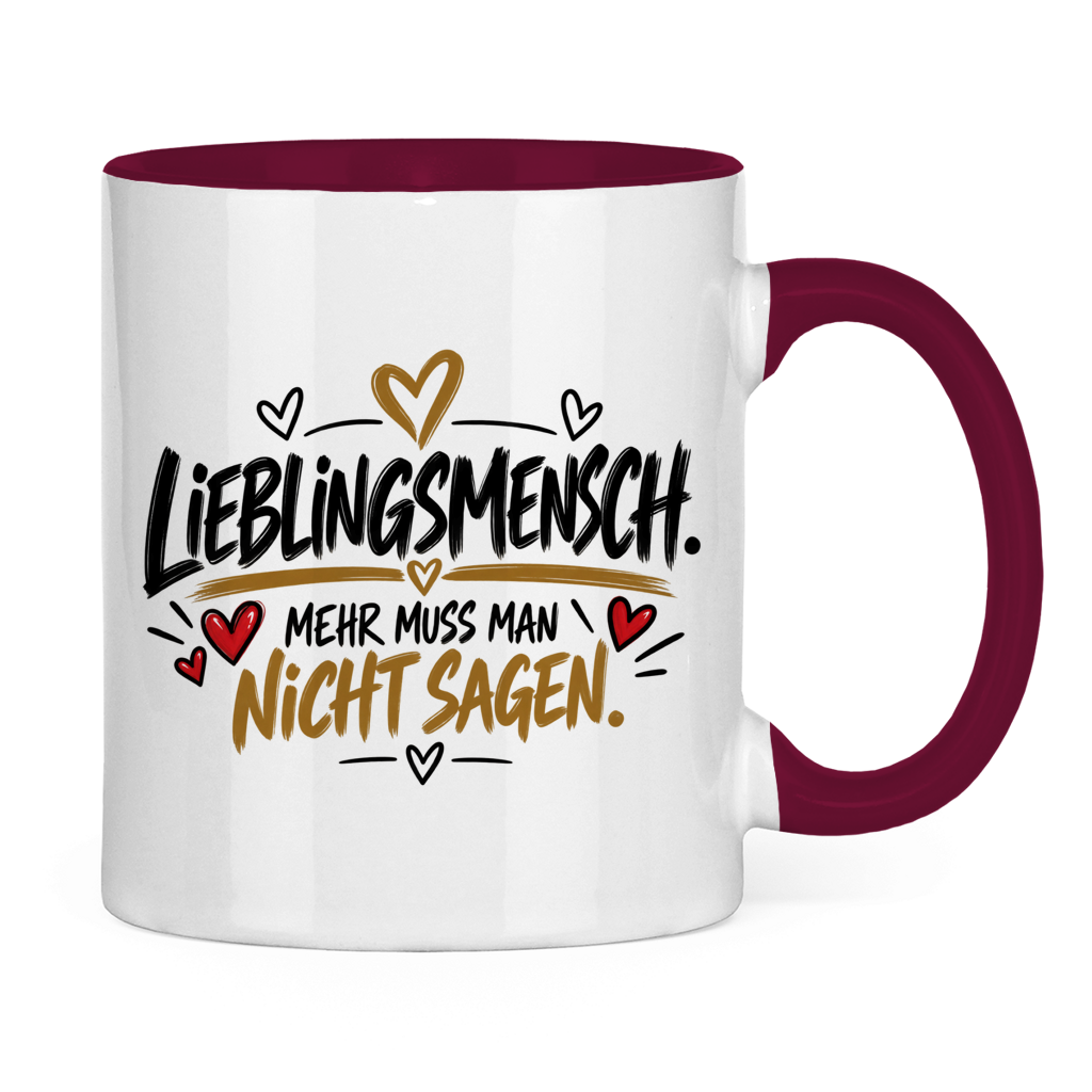 Lieblingsmensch Tasse „Mehr muss man nicht sagen“ – Geschenk mit Herz