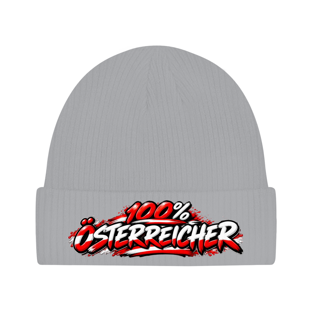 Österreich Beanie aus Bio-Baumwolle – 100% Österreicher