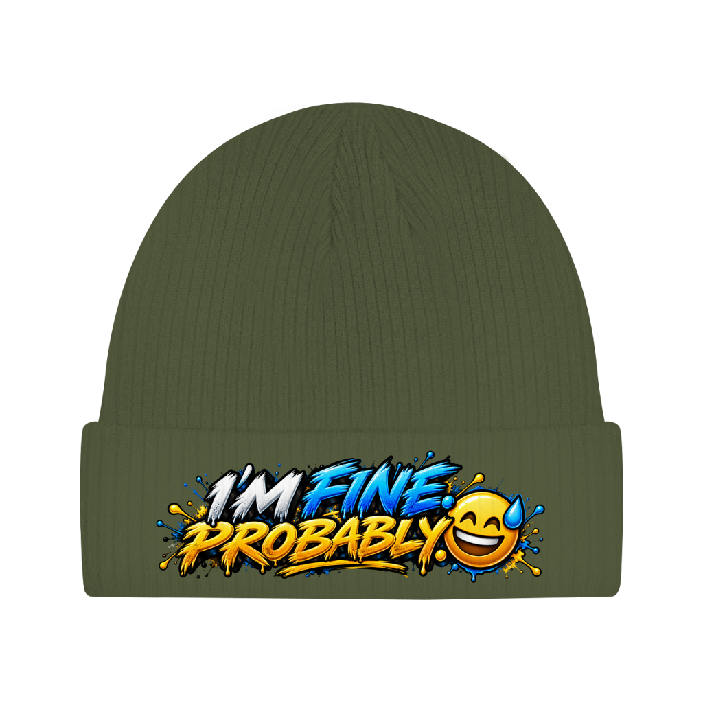 Beanie aus Bio-Baumwolle - I am fine probably