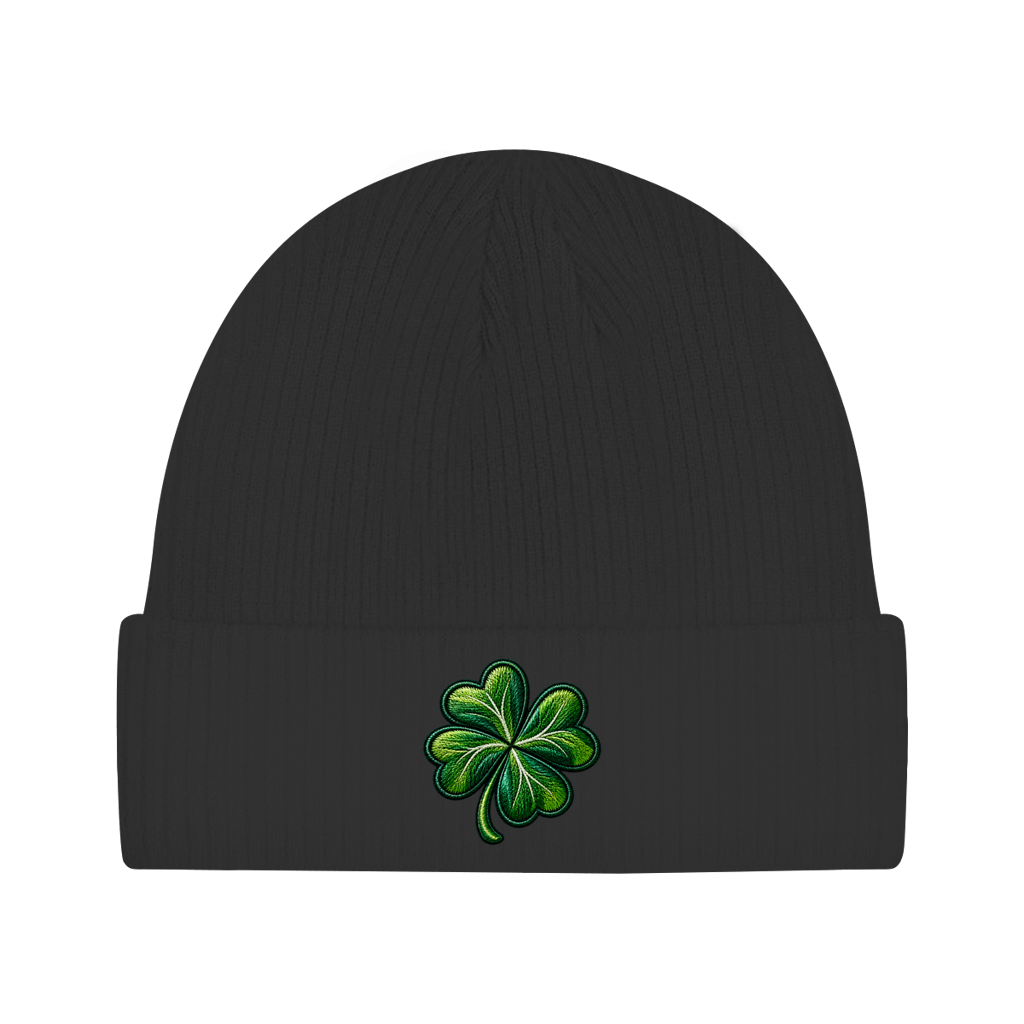 Beanie aus Bio-Baumwolle - Kleeblatt