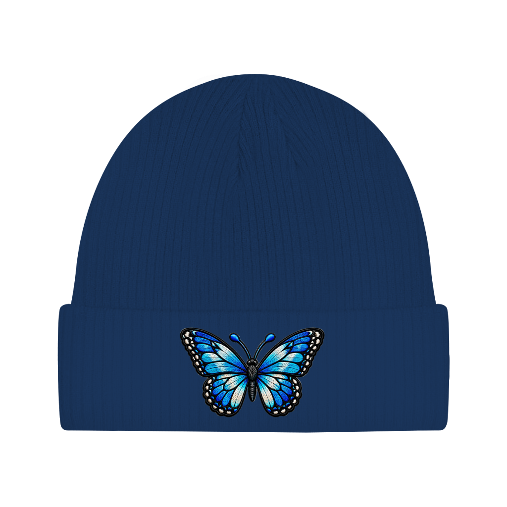 Beanie aus Bio-Baumwolle - Schmetterling