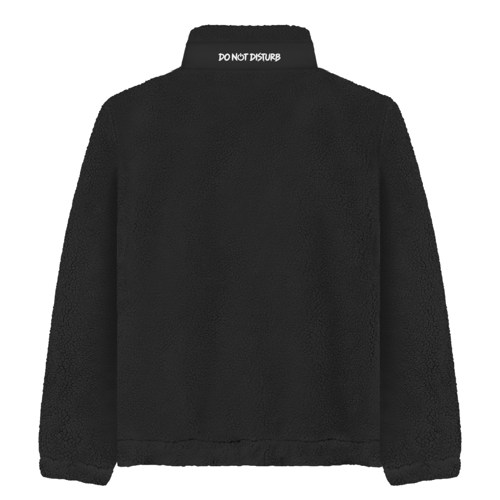 Do Not Disturb Sherpa Jacke – Unisex Fleece Jacke mit Statement