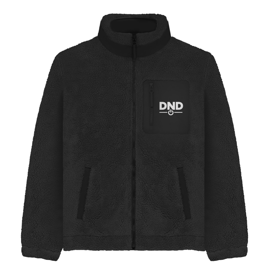 Do Not Disturb Sherpa Jacke – Unisex Fleece Jacke mit Statement