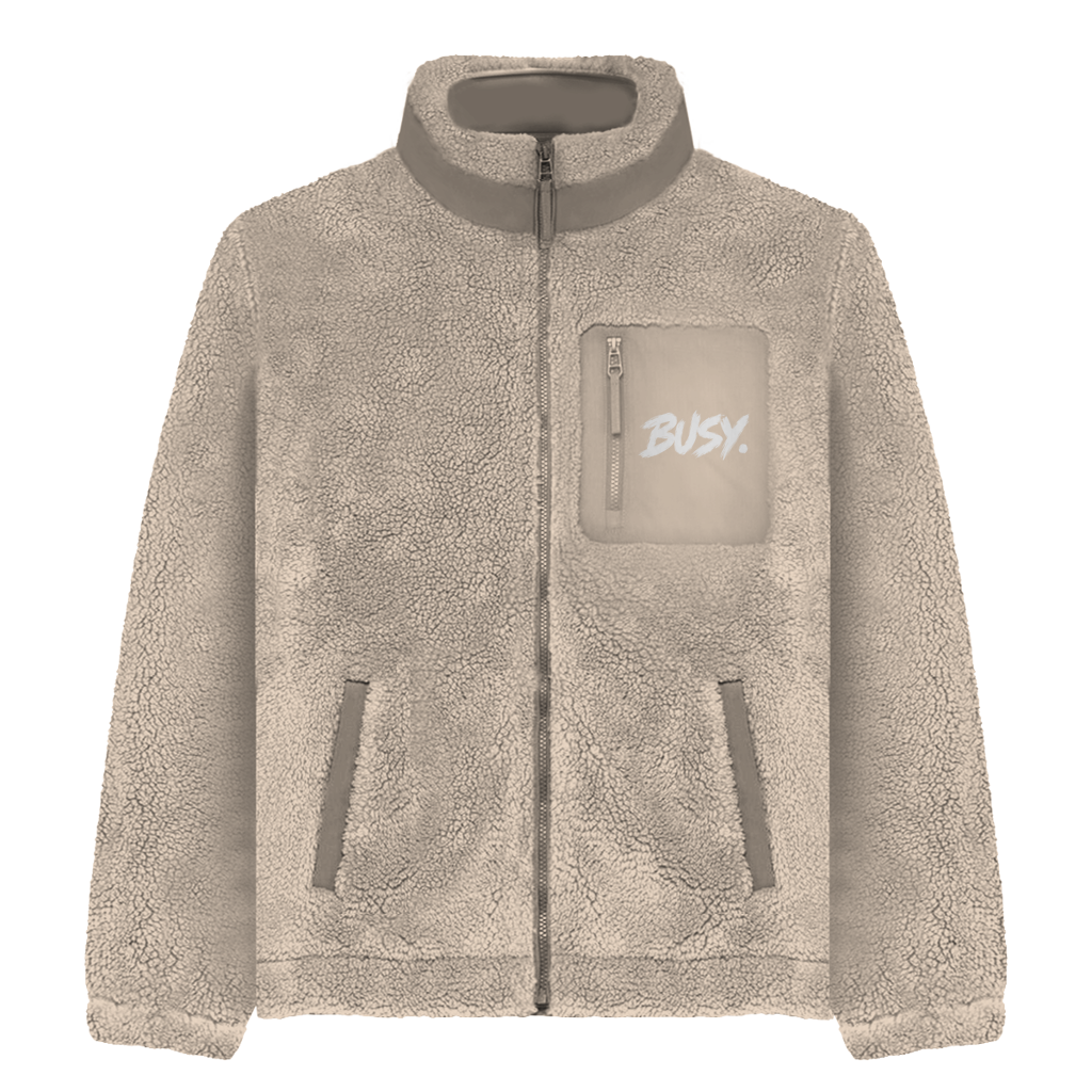 Busy Doing Nothing Sherpa Jacke – Unisex Statement Fleece Jacke