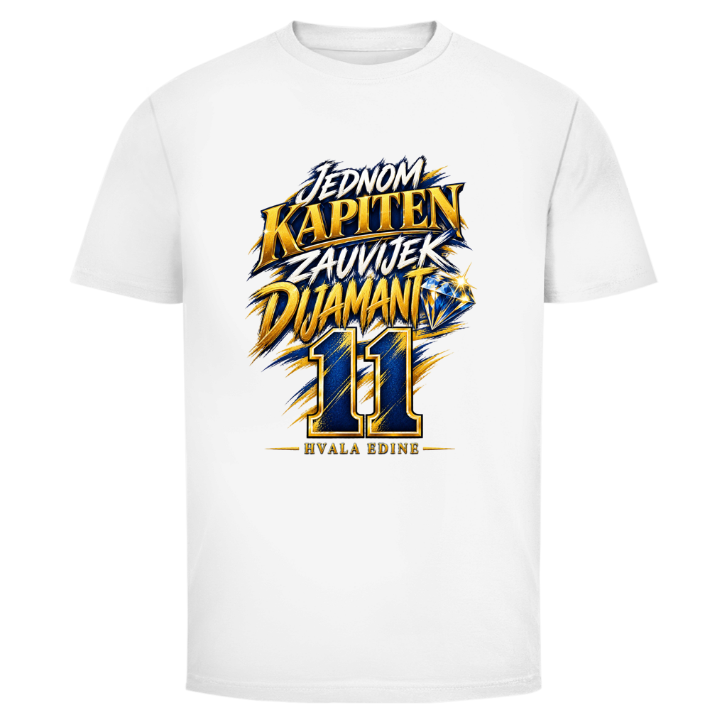 Jednom Kapiten, Zauvijek Dijamant 11 Herren T-Shirt – Hvala Edine | Bosnien Fan Shirt