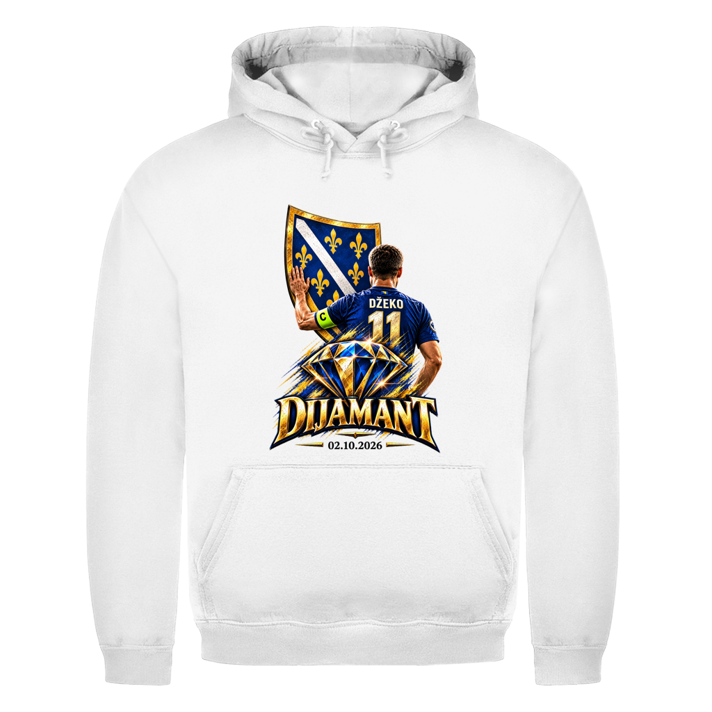 Dijamant 11 Džeko Herren Hoodie – 02.10.2026 | Bosnien Fußball Fan Hoodie