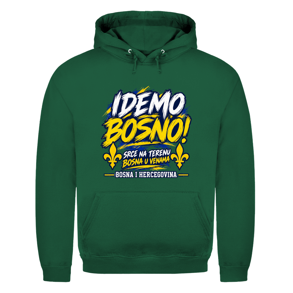 Bosnien Hoodie Herren – IDEMO BOSNO! Fußball Fan Hoodie | Bosna & Herzegowina