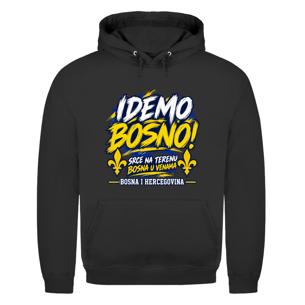 Bosnien Hoodie Herren – IDEMO BOSNO! Fußball Fan Hoodie | Bosna & Herzegowina