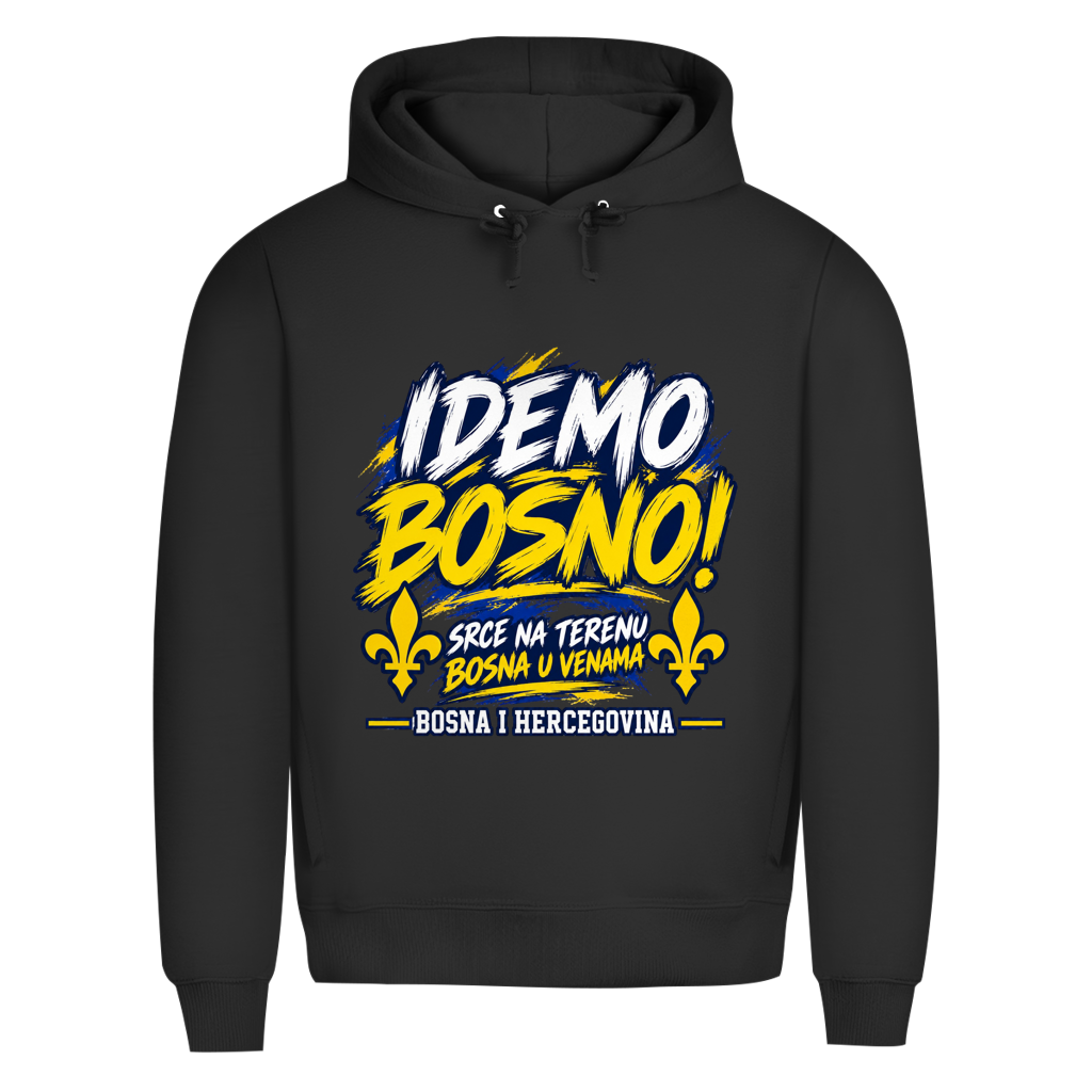 Bosnien Hoodie Herren – IDEMO BOSNO! Fußball Fan Hoodie | Bosna & Herzegowina