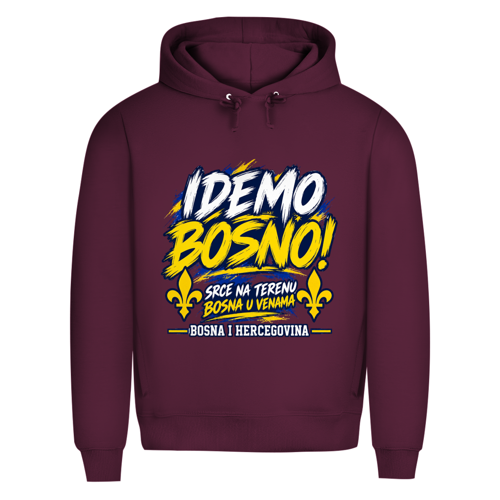 Bosnien Hoodie Herren – IDEMO BOSNO! Fußball Fan Hoodie | Bosna & Herzegowina