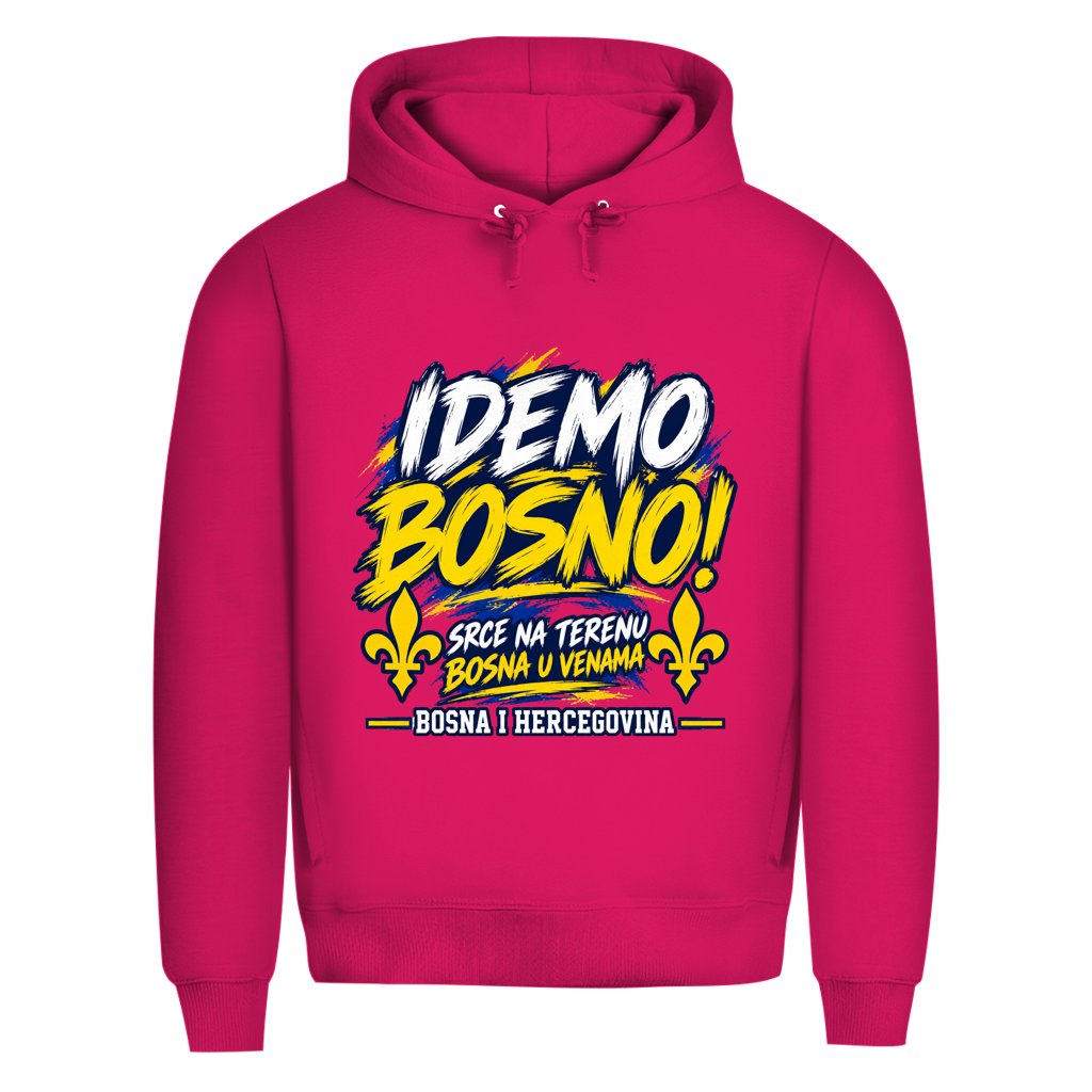 Bosnien Hoodie Herren – IDEMO BOSNO! Fußball Fan Hoodie | Bosna & Herzegowina
