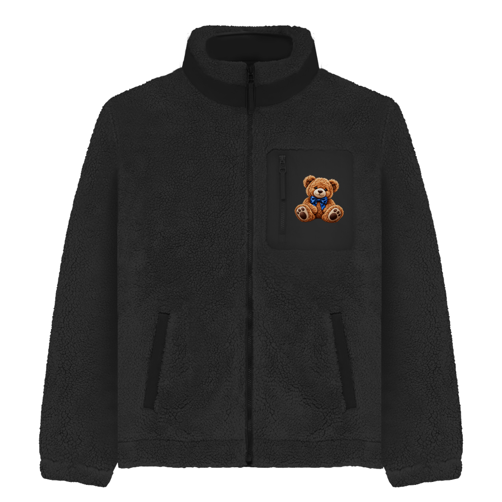 Sherpa Jacke Teddy – Unisex Fleece Jacke mit Motiv | Cozy & Warm