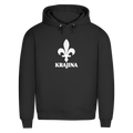Krajina muški premium organski hoodie – Bosanski ljiljan bijeli