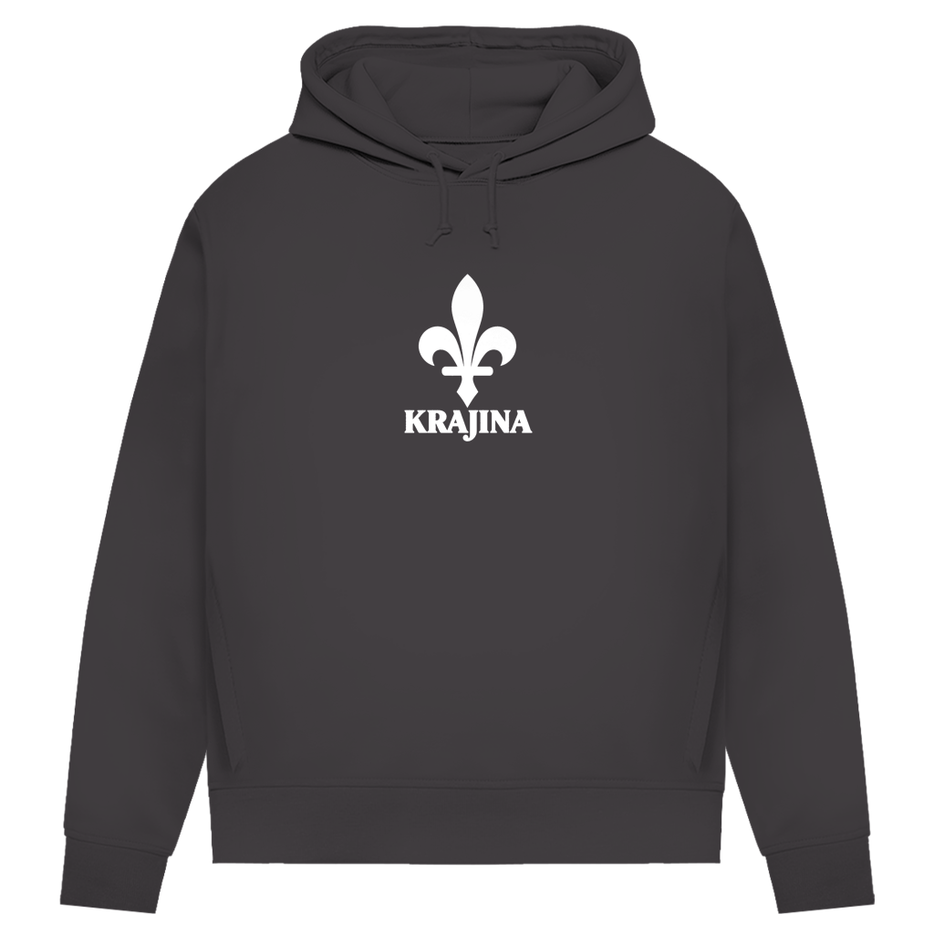 Krajina Damen Premium Bio Hoodie – Bosnische Lilie Weiß