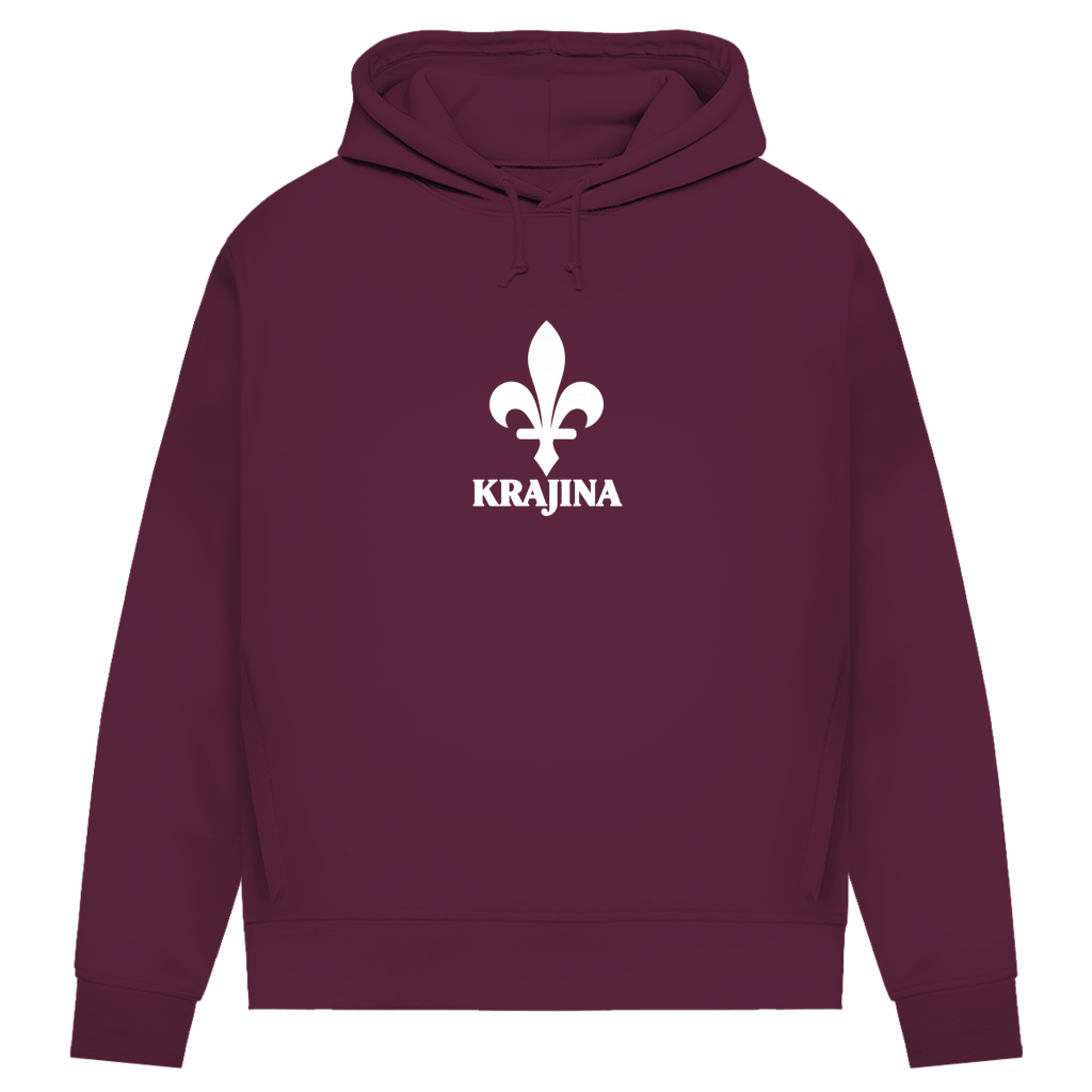 Krajina Damen Premium Bio Hoodie – Bosnische Lilie Weiß