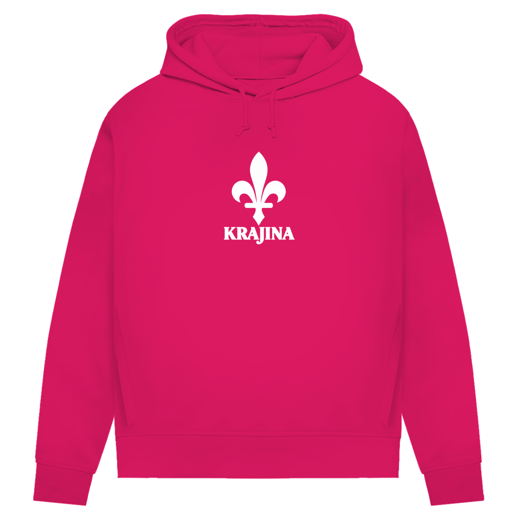 Krajina Damen Premium Bio Hoodie – Bosnische Lilie Weiß