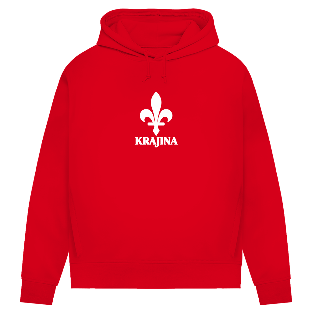 Krajina Damen Premium Bio Hoodie – Bosnische Lilie Weiß