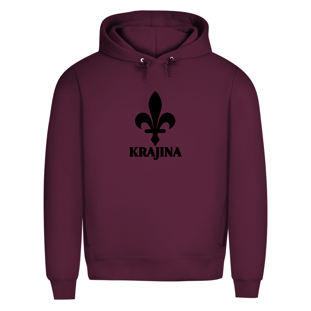 Krajina Herren Premium Bio Hoodie – Bosanski ljiljan crni