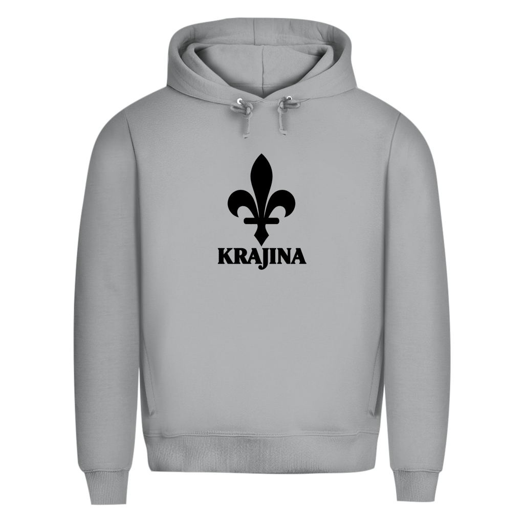 Krajina Herren Premium Bio Hoodie – Bosanski ljiljan crni