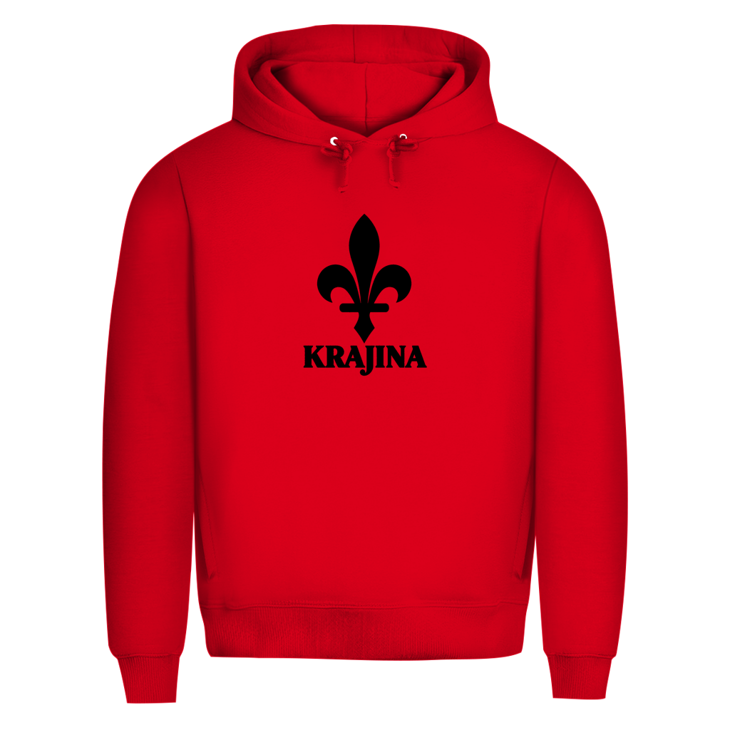 Krajina Herren Premium Bio Hoodie – Bosanski ljiljan crni