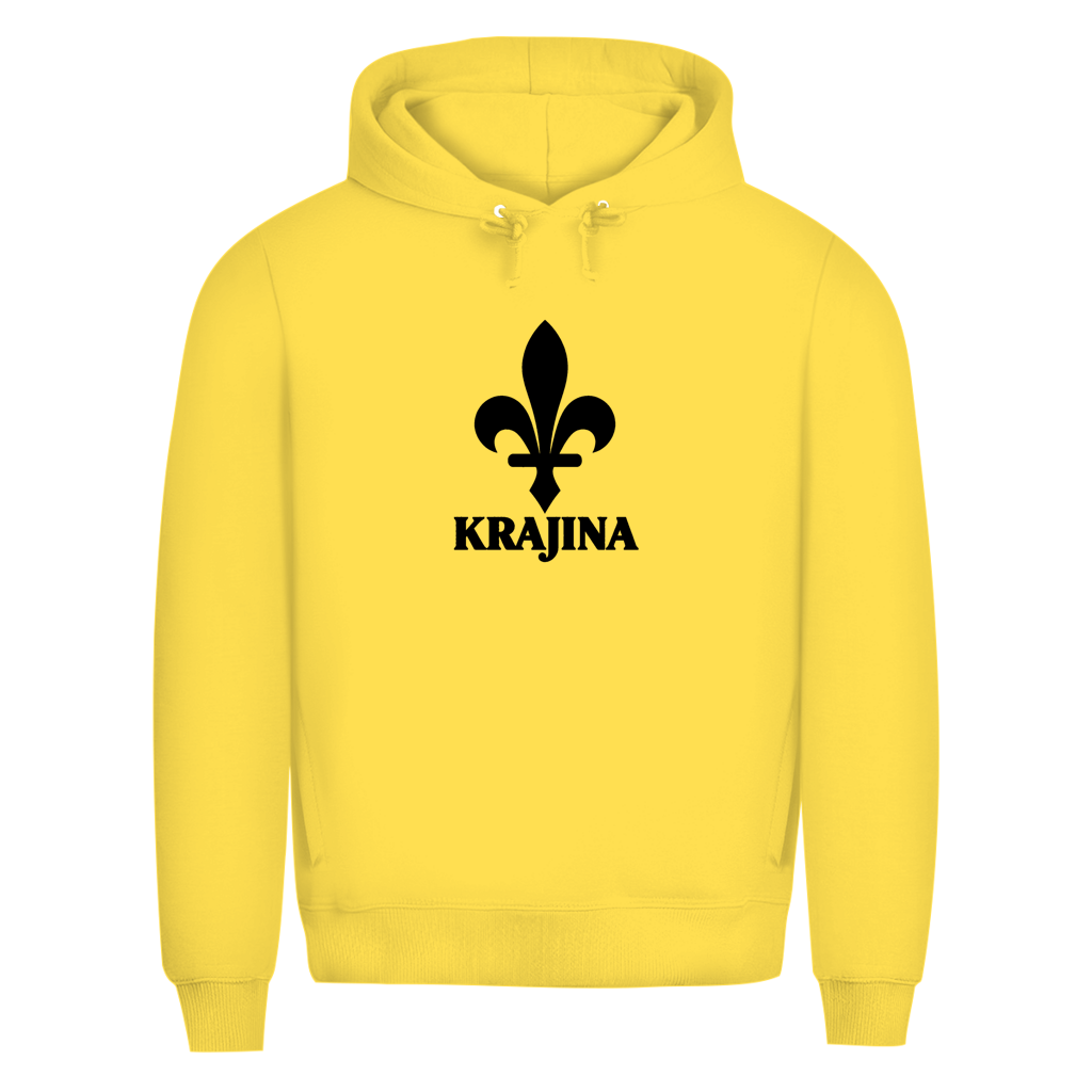 Krajina Herren Premium Bio Hoodie – Bosanski ljiljan crni