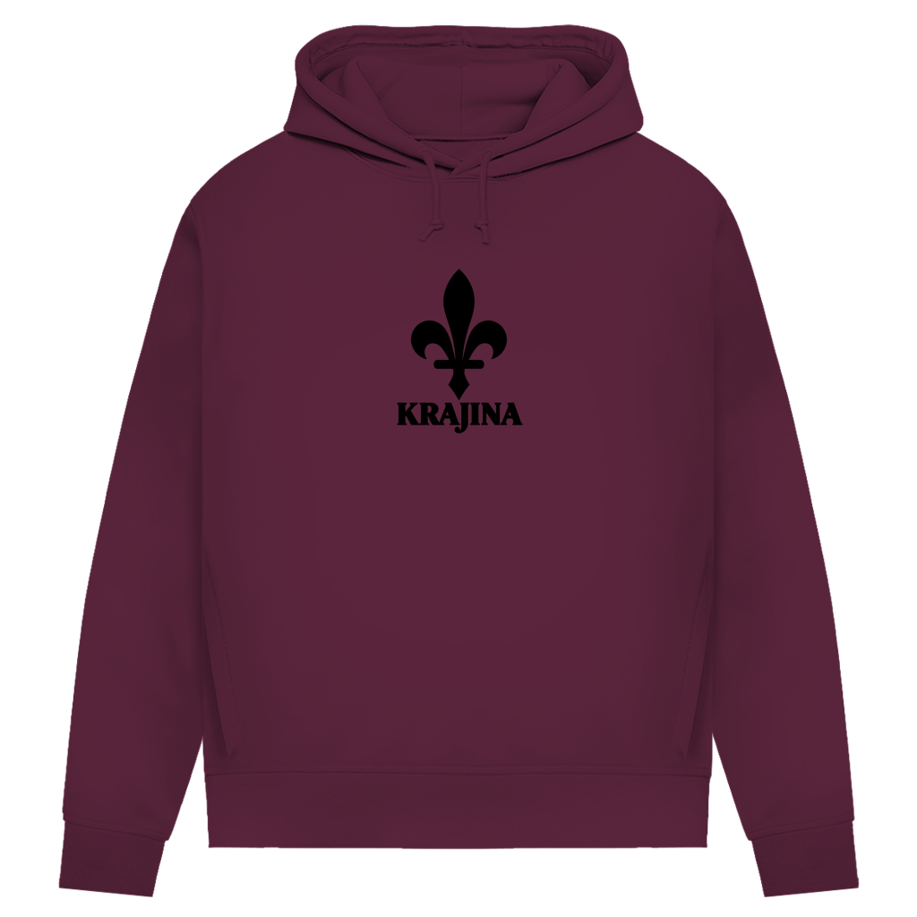 Krajina Damen Premium Bio Hoodie – Bosnische Lilie Schwarz