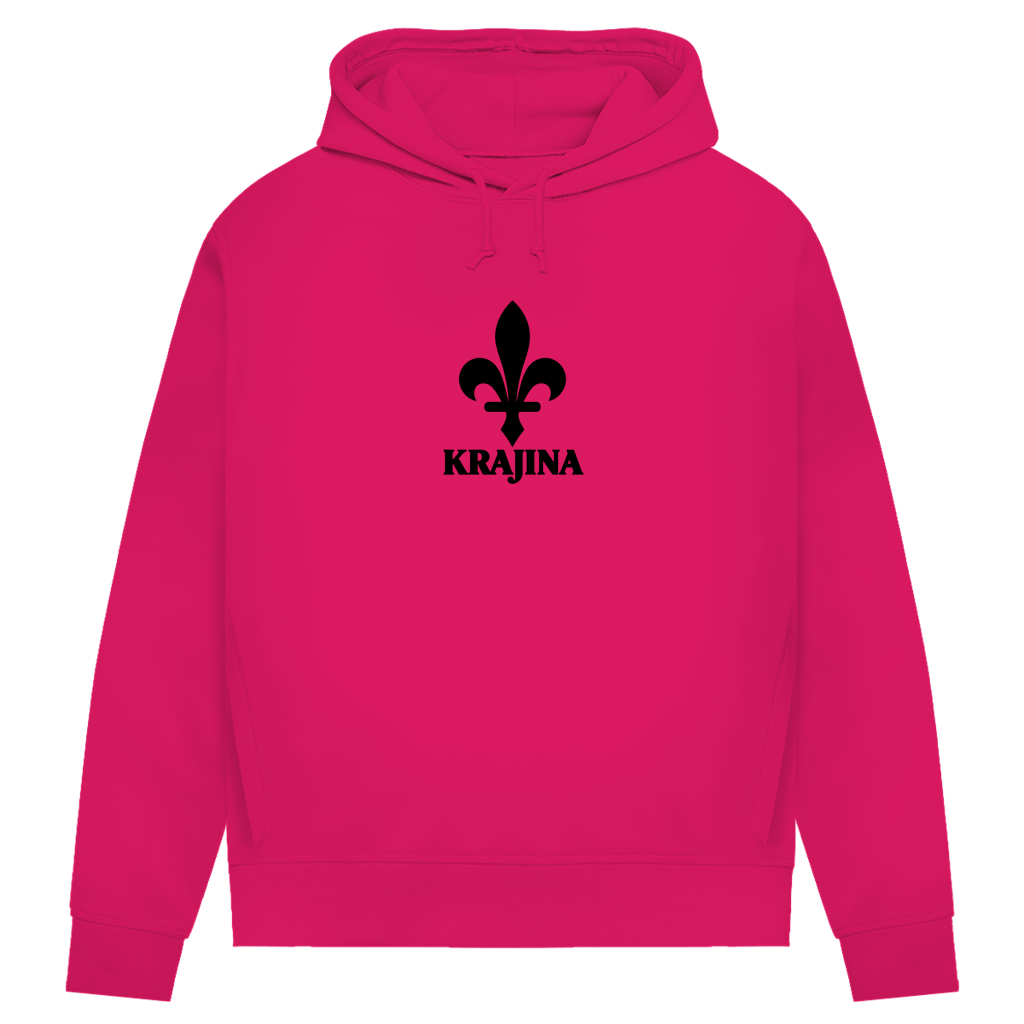 Krajina Damen Premium Bio Hoodie – Bosnische Lilie Schwarz