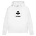 Krajina Damen Premium Bio Hoodie – Bosnische Lilie Schwarz