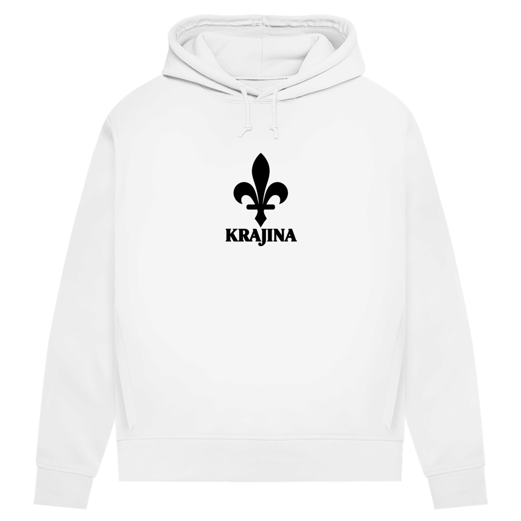 Krajina Damen Premium Bio Hoodie – Bosnische Lilie Schwarz
