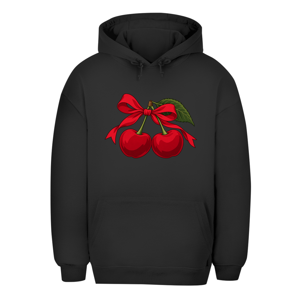 Unisex prevelika dukserica – Cherry Vibes | Dukserica sa kapuljačom i motivom trešnje