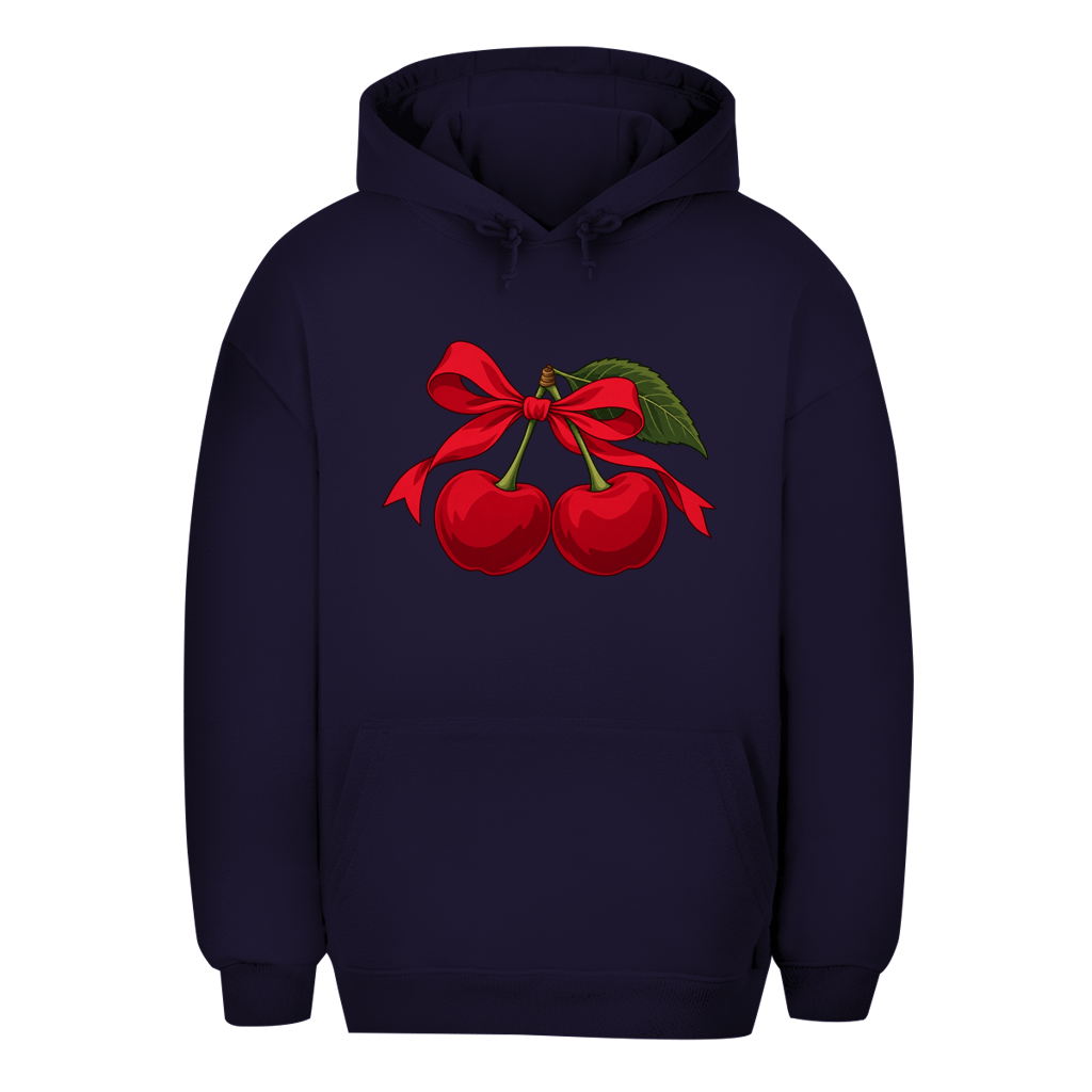Unisex prevelika dukserica – Cherry Vibes | Dukserica sa kapuljačom i motivom trešnje
